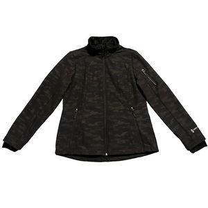 FREE COUNTRY Women's Super Softshell Black Camo Jacket L012022S Medium